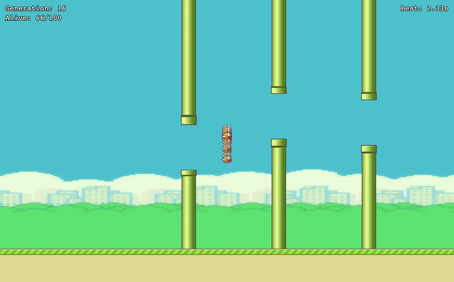 Flappy Bird AI gameplay